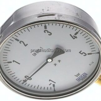 Manometer senkrecht (CrNi/Ms), 160mm, -1 bis 5 bar