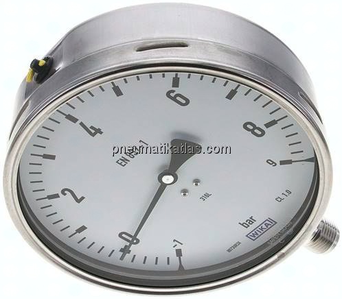 Chemie-Manometer senkrecht, 160mm, -1 bis 9 bar
