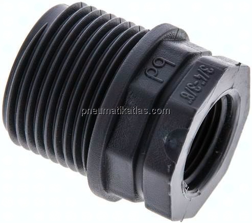 Reduziernippel G 3/4"(AG)-G 3/8"(IG), Polypropylen