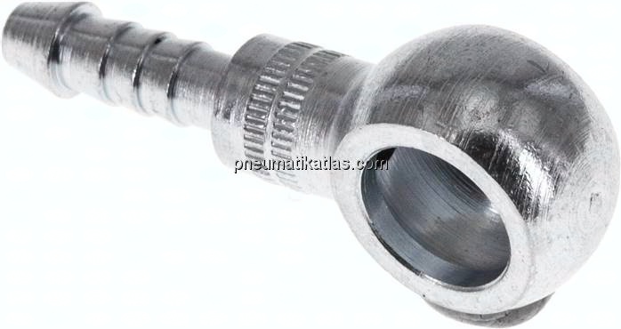 Schlauchnippel 10mm Ring, 4 - 5mm, Stahl verzinkt