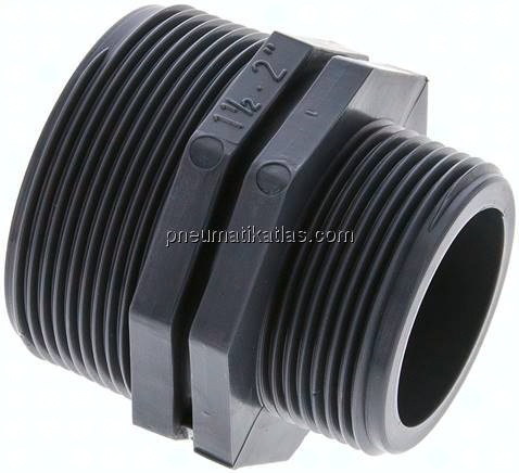 Doppelnippel G 2"-G 1-1/2", Polypropylen