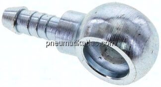 Schlauchnippel 12mm Ring, 5 - 6mm, Stahl verzinkt