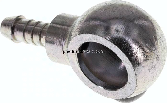 Schlauchnippel 14mm Ring, 5 - 6mm, Stahl verzinkt