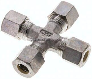 Kreuz-Schneidringverschraubung 10 L (M16x1,5), Klemmring 1.4571 (NC)