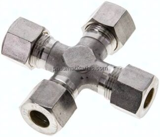 Kreuz-Schneidringverschraubung 12 S (M20x1,5), Klemmring 1.4571 (NC)