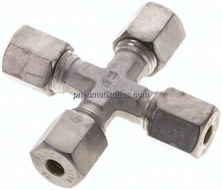 Kreuz-Schneidringverschraubung 6 S (M14x1,5), Klemmring 1.4571 (NC)