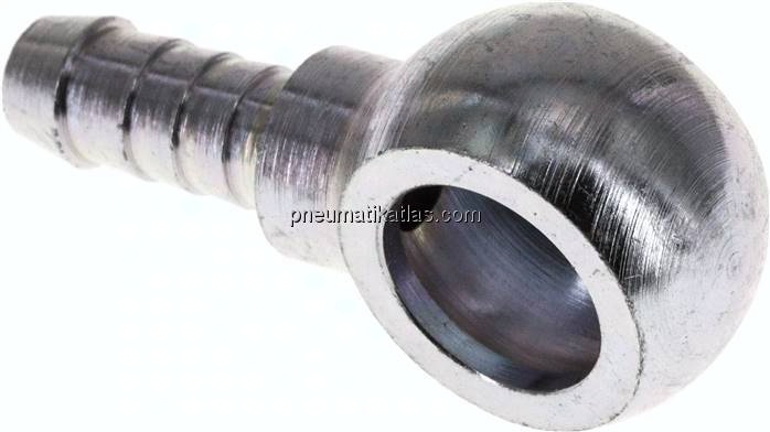 Schlauchnippel 14mm Ring, 7 - 8mm, Stahl verzinkt