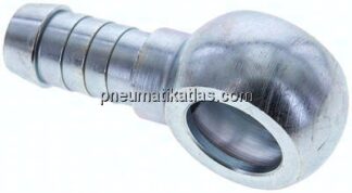 Schlauchnippel 16mm Ring, 11 - 12mm, Stahl verzinkt