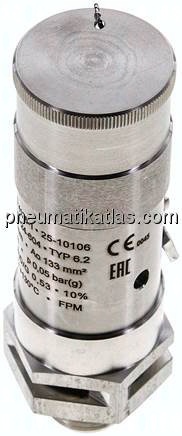TÜV-Sicherheitsventil G 1/2" (DN13), 0,10 bar, 1.4571