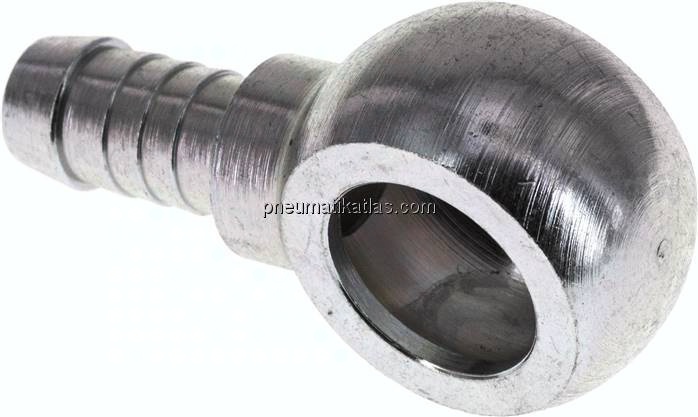 Schlauchnippel 16mm Ring, 9 - 10mm, Stahl verzinkt