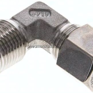 Winkel-Schneidringverschraub. NPT 3/8"-10 L (M16x1,5), Klemmring 1.4571 (NC)