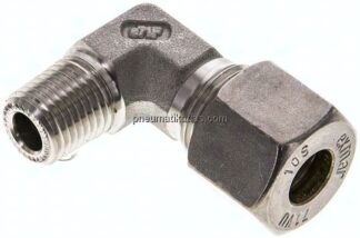 Winkel-Schneidringverschraub. NPT 1/4"-10 S (M18x1,5), Klemmring 1.4571 (NC)