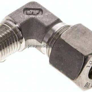 Winkel-Schneidringverschraub. NPT 1/4"-10 S (M18x1,5), Klemmring 1.4571 (NC)