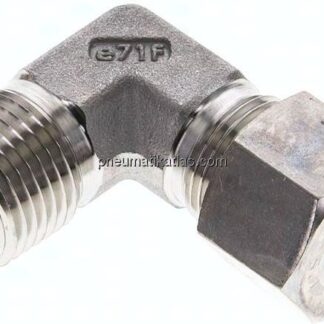 Winkel-Schneidringverschraub. NPT 1/2"-12 S (M20x1,5), Klemmring 1.4571 (NC)