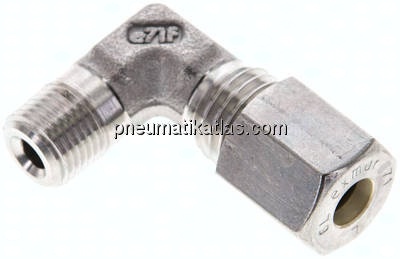 Winkel-Schneidringverschraub. NPT 1/8"-6 L (M12x1,5), Klemmring 1.4571 (NC)