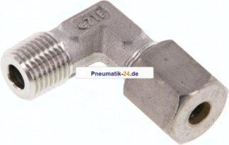 Winkel-Schneidringverschraub. R 1/4"-6 S (M14x1,5), Klemmring 1.4571 (NC)