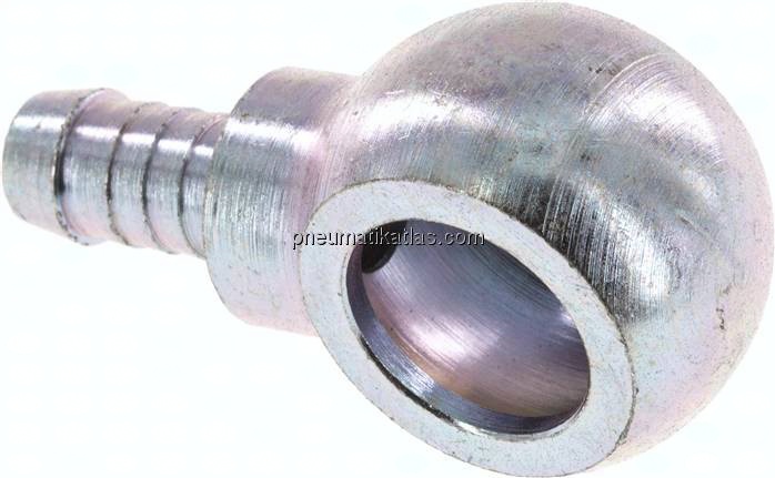 Schlauchnippel 18mm Ring, 9 - 10mm, Stahl verzinkt