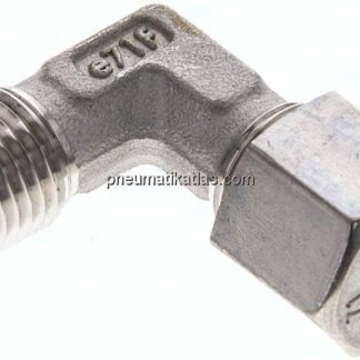 Winkel-Schneidringverschraub. NPT 1/4"-8 L (M14x1,5), Klemmring 1.4571 (NC)
