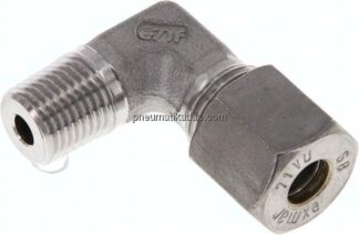 Winkel-Schneidringverschraub. R 1/4"-8 S (M16x1,5), Klemmring 1.4571 (NC)