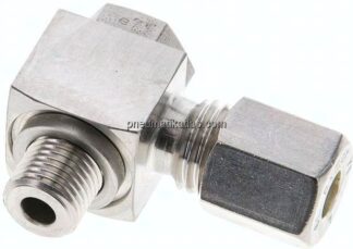Winkel-Schwenkverschraubung M 10x1-6 L (M12x1,5), Klemmring 1.4571 (NC)