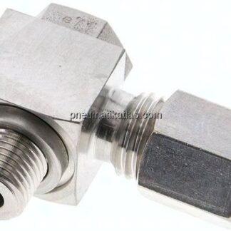 Winkel-Schwenkverschraubung M 10x1-6 L (M12x1,5), Klemmring 1.4571 (NC)