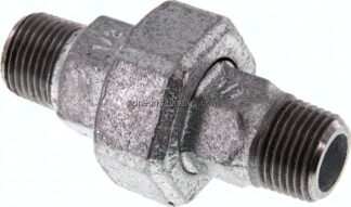 Doppelnippel trennbar R 1/2" flach dichtend,Temperguss verzinkt