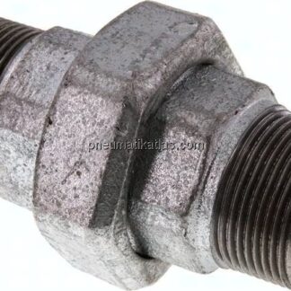 Doppelnippel trennbar R 1-1/4" flach dichtend,Temperguss verzinkt