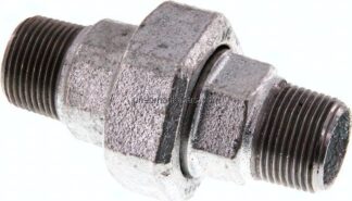 Doppelnippel trennbar R 3/4" flach dichtend,Temperguss verzinkt