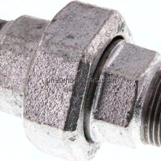 Doppelnippel trennbar R 3/4" flach dichtend,Temperguss verzinkt