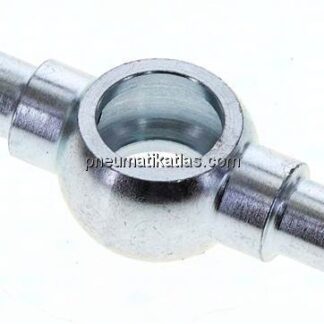 Doppel-Schlauchnippel 12mm Ring, 7 - 8mm, Stahl verzinkt