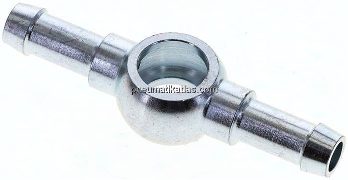 Doppel-Schlauchnippel 12mm Ring, 7 - 8mm, Stahl verzinkt