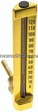 Maschinenthermometer (200mm) waagerecht/0 bis +120°C/63mm