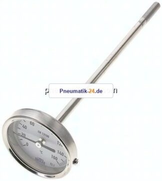Bimetallthermometer, waagerecht D63/0 bis +160°C/200mm