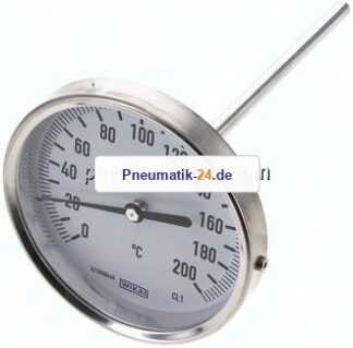 Bimetallthermometer, waagerecht D100/0 bis +200°C/160mm