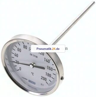 Bimetallthermometer, waagerecht D100/0 bis +200°C/200mm