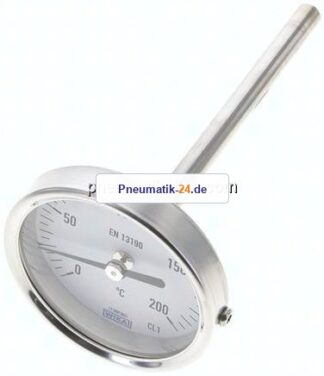 Bimetallthermometer, waagerecht D63/0 bis +200°C/100mm