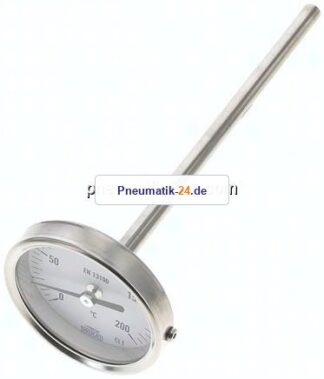 Bimetallthermometer, waagerecht D63/0 bis +200°C/160mm