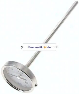 Bimetallthermometer, waagerecht D63/0 bis +200°C/200mm
