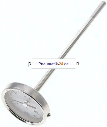 Bimetallthermometer, waagerecht D63/0 bis +200°C/200mm