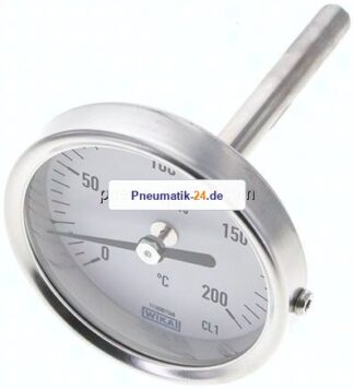 Bimetallthermometer, waagerecht D63/0 bis +200°C/63mm
