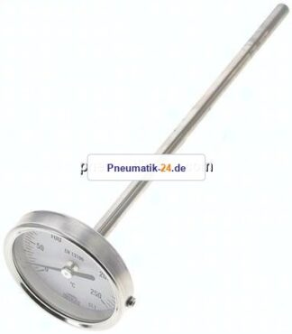 Bimetallthermometer, waagerecht D63/0 bis +250°C/200mm
