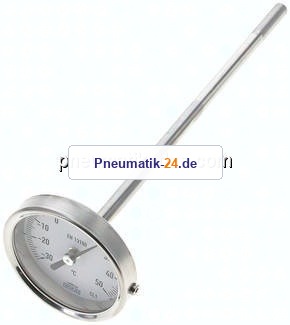 Bimetallthermometer, waagerecht D63/-30 bis +50°C/200mm
