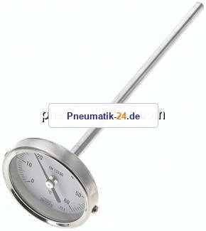Bimetallthermometer, waagerecht D63/0 bis +60°C/200mm