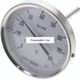 Bimetallthermometer, waagerecht D100/0 bis +80°C/100mm