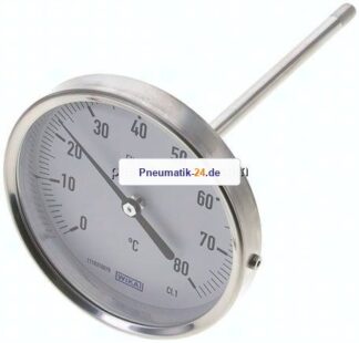 Bimetallthermometer, waagerecht D100/0 bis +80°C/160mm