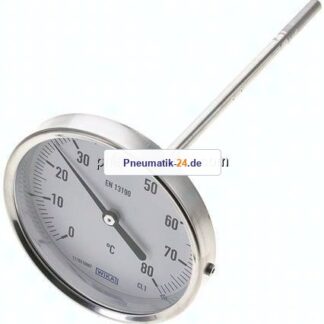 Bimetallthermometer, waagerecht D100/0 bis +80°C/200mm