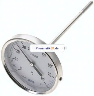Bimetallthermometer, waagerecht D100/0 bis +80°C/200mm