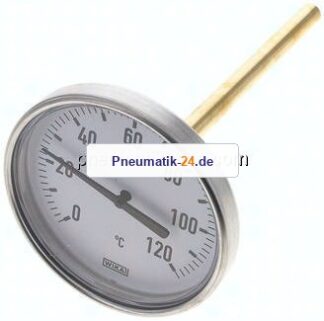 Bimetallthermometer, waagerecht D100/0 bis +120°C/160mm