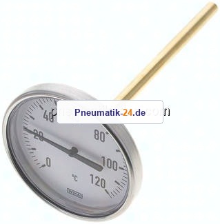 Bimetallthermometer, waagerecht D100/0 bis +120°C/200mm