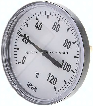 Bimetallthermometer, waagerecht D100/0 bis +120°C/60mm